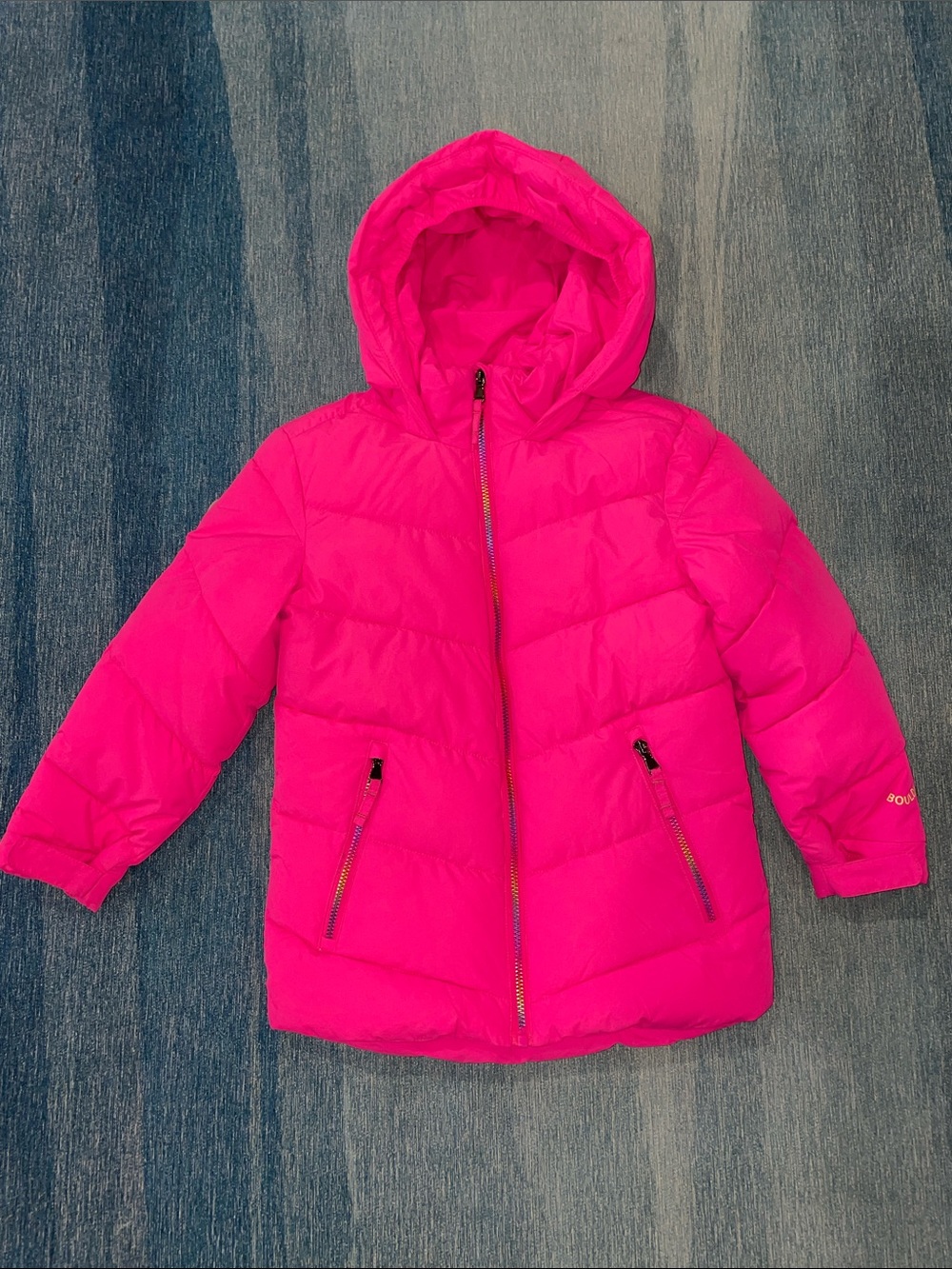 Kids Hooded Puffer Jacket - Bright Pink